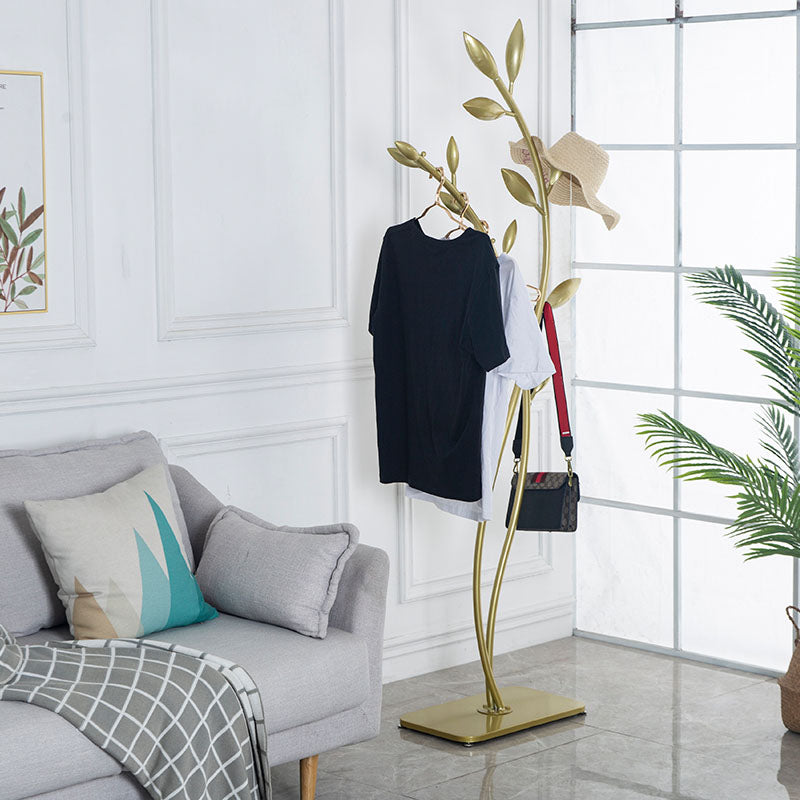 Modern Hall Tree Metal Entry Hall Tree with Hooks Coat Hanger Clearhalo 'Entry & Mudroom Furniture' 'furn' 'furn_hall_tree_coat_racks' 'Furniture' 'Hall Trees & Coat Racks' 'hall_tree_coat_racks' 5787842