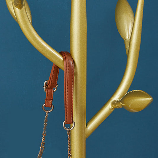 Magnifico albero della sala in metallo con ganci foglie a forma di cappotto