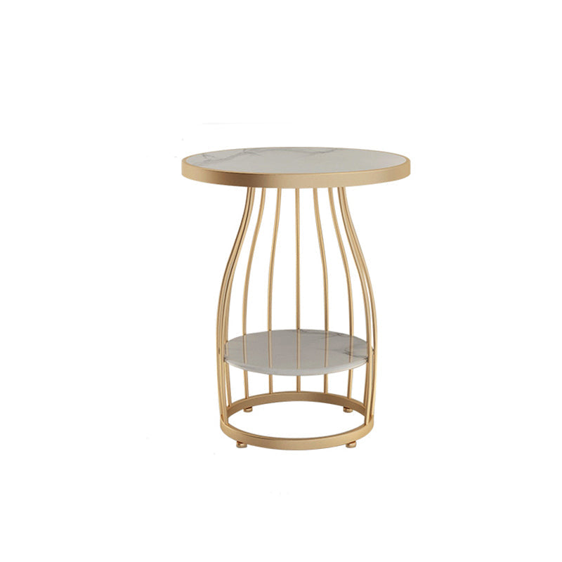 Modern Round Side End Table Frame End Table with Storage and Shelf ...