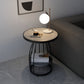 Modern Round Side End Table Frame End Table with Storage and Shelf Black Gray 1 Clearhalo 'Coffee & Accent Tables' 'End & Side Tables' 'end_side_tables' 'furn' 'furn_end_side_tables' 'Furniture' 'Living Room Furniture' 5789718