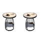 Modern Round Side End Table Frame End Table with Storage and Shelf Black White Gold 2 Clearhalo 'Coffee & Accent Tables' 'End & Side Tables' 'end_side_tables' 'furn' 'furn_end_side_tables' 'Furniture' 'Living Room Furniture' 5789733