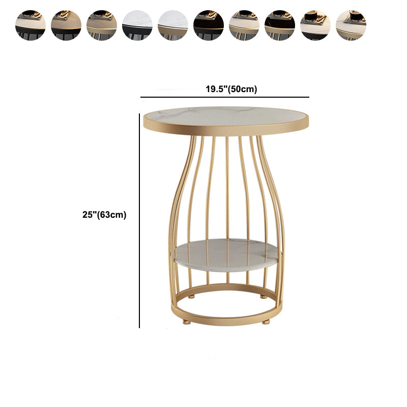 Modern Round Side End Table Frame End Table with Storage and Shelf Clearhalo 'Coffee & Accent Tables' 'End & Side Tables' 'end_side_tables' 'furn' 'furn_end_side_tables' 'Furniture' 'Living Room Furniture' 5789735