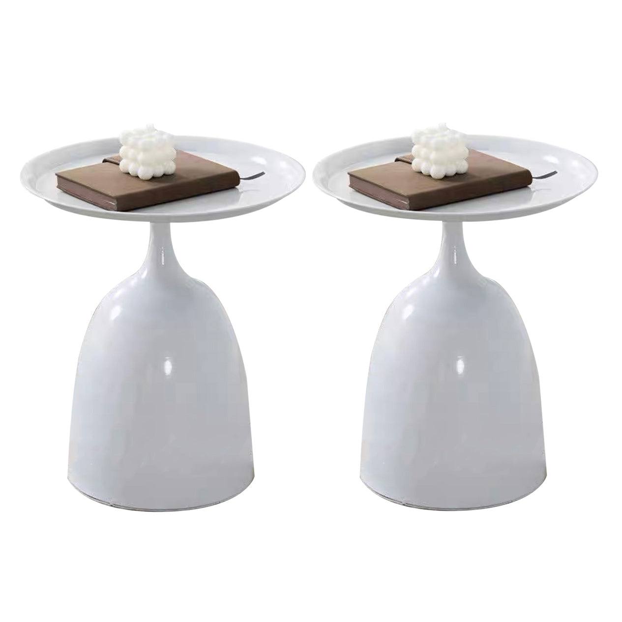 Table de métal ronde de style moderne médiéval avec table d'appoint de base de piédestal