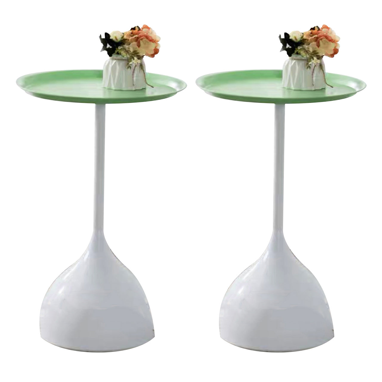 Table de métal ronde de style moderne médiéval avec table d'appoint de base de piédestal