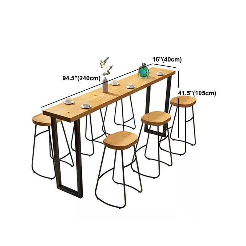 Tavolo da pranzo in legno marrone tradizionale tavolo da bar di lusso di lusso con base a slitta