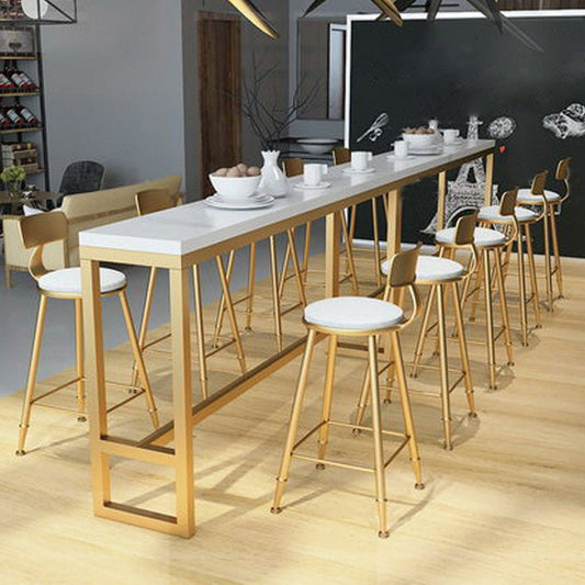 Tavolo da bar rettangolo in stile glam tavolo da pranzo in legno in legno solido