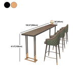 Rectangle Solid Wood Top Bistro Table Glam Pub Table with Metal Base Clearhalo 'Bar Furniture' 'Bar Tables' 'bar_tables' 'furn' 'furn_bar_tables' 'Furniture' 'Kitchen & Dining Furniture' 5790051