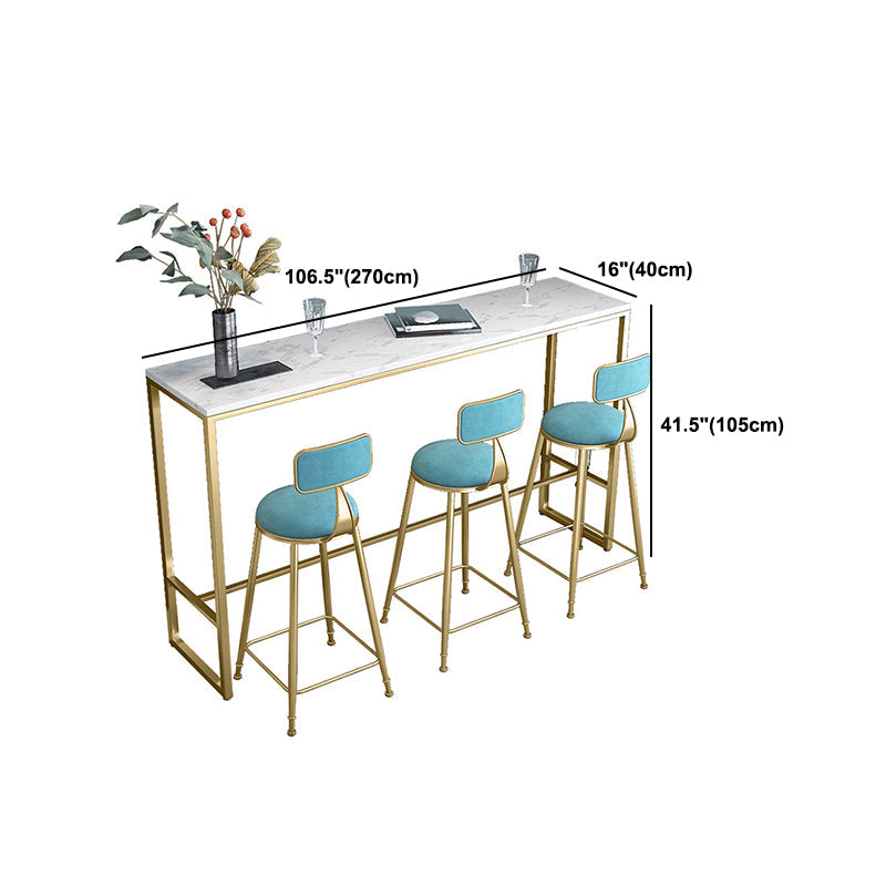 Tavolo da pub moderno tavolo da pub moderno di rettangolo in marmo con cavalletto metallico