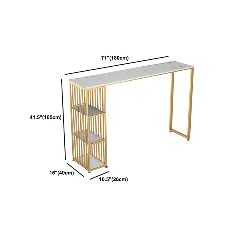 Table de pub rectangle glam pour le salon