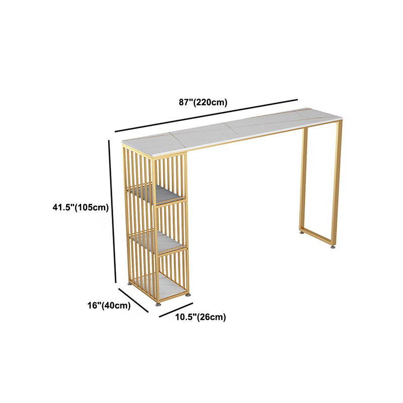 Table de pub rectangle glam pour le salon