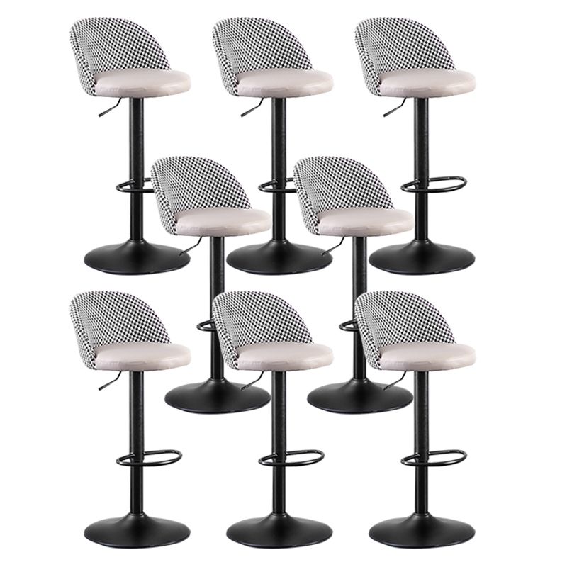 Modern Adjustable Height Stool Matte Finish Upholstered Bar Stools