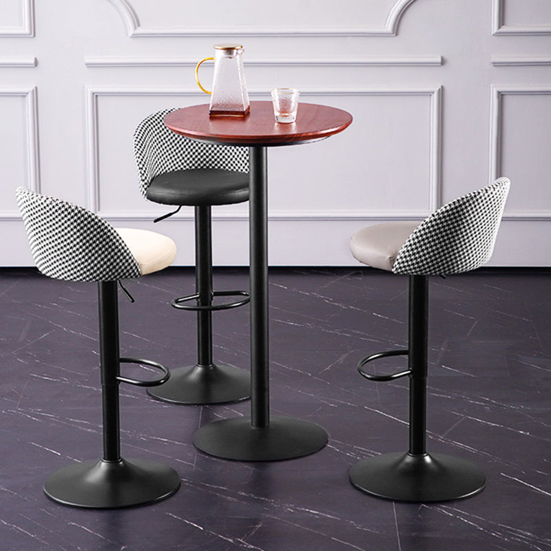 Modern Adjustable Height Stool Matte Finish Upholstered Bar Stools