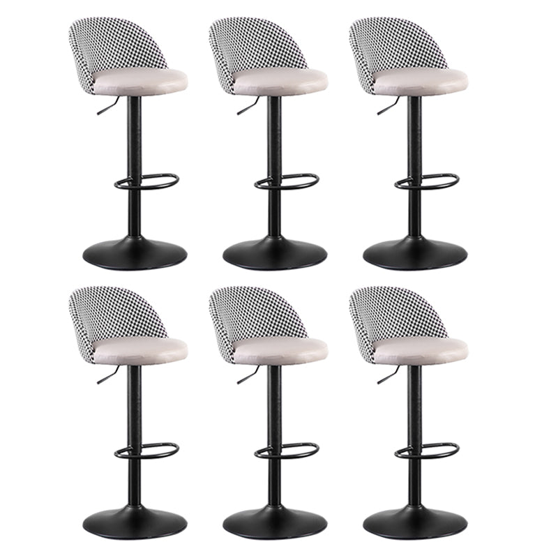 Modern Adjustable Height Stool Matte Finish Upholstered Bar Stools