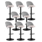 Modern Adjustable Height Stool Matte Finish Upholstered Bar Stools