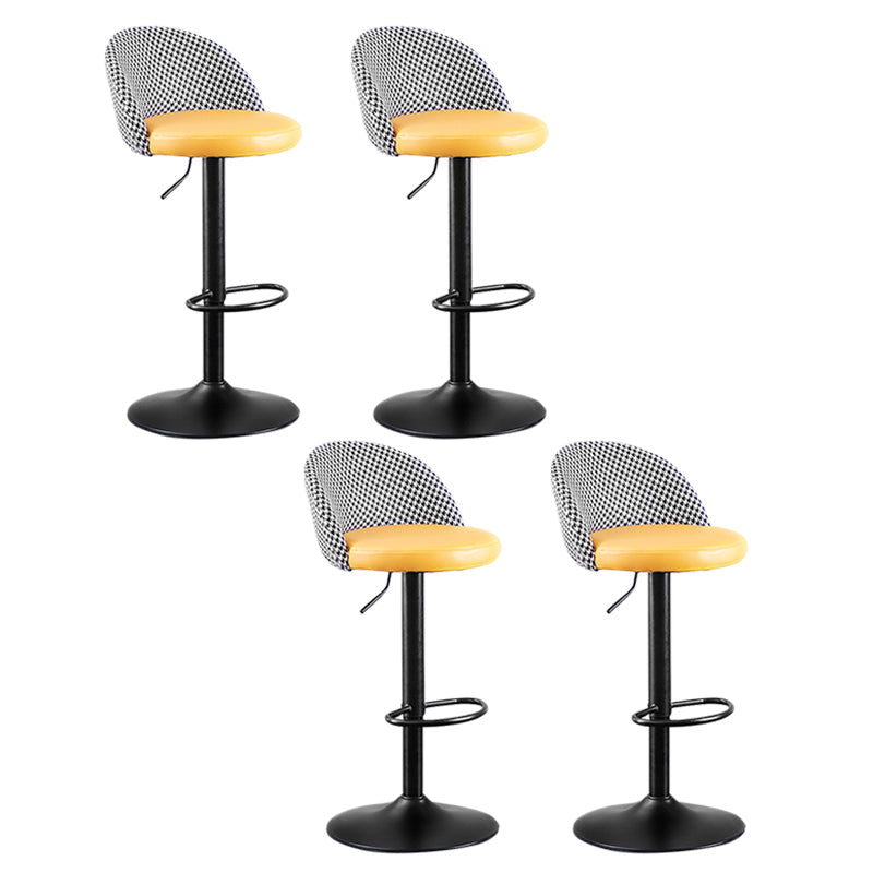 Modern Adjustable Height Stool Matte Finish Upholstered Bar Stools
