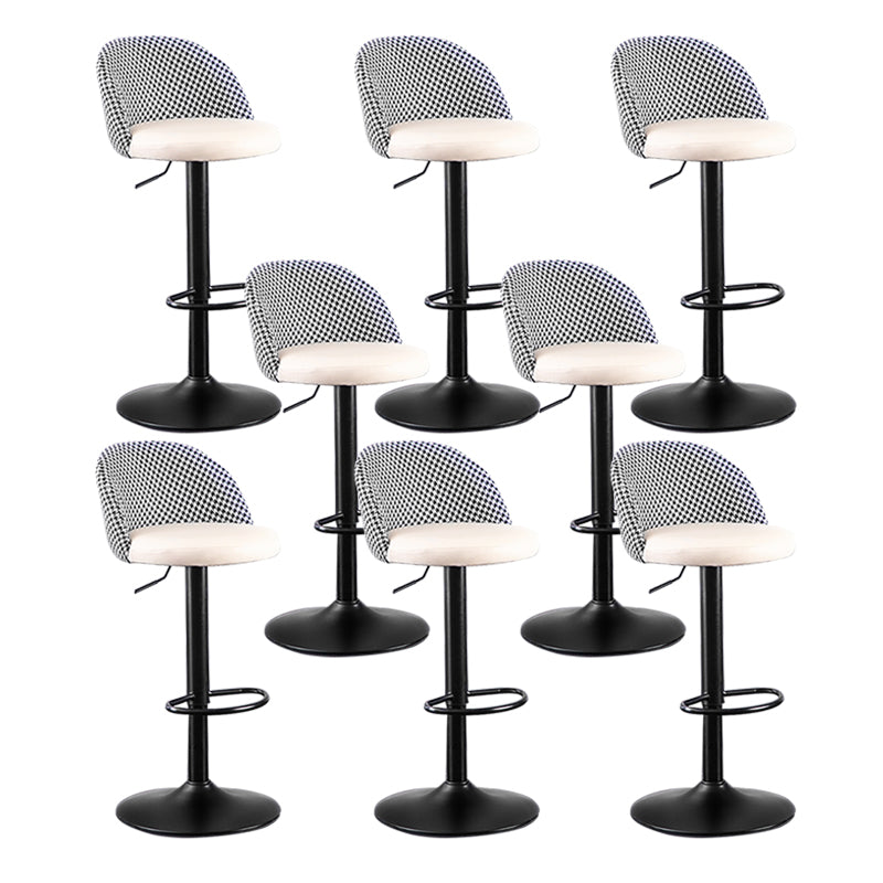Modern Adjustable Height Stool Matte Finish Upholstered Bar Stools
