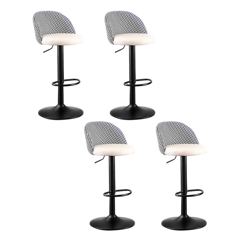 Modern Adjustable Height Stool Matte Finish Upholstered Bar Stools