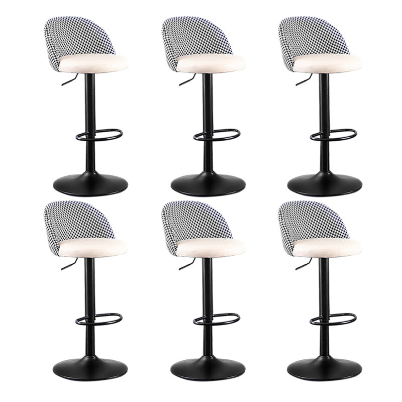 Modern Adjustable Height Stool Matte Finish Upholstered Bar Stools