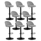 Modern Adjustable Height Stool Matte Finish Upholstered Bar Stools