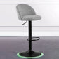 Modern Adjustable Height Stool Matte Finish Upholstered Bar Stools