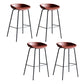 Faux Leather Armless Counter Stool Industrial Bristol Bucket Bar Chair Red 4 Piece Set Clearhalo 'Bar Furniture' 'Bar Stools' 'bar_stools' 'furn' 'furn_bar_stools' 'Furniture' 'Kitchen & Dining Furniture' 5790381