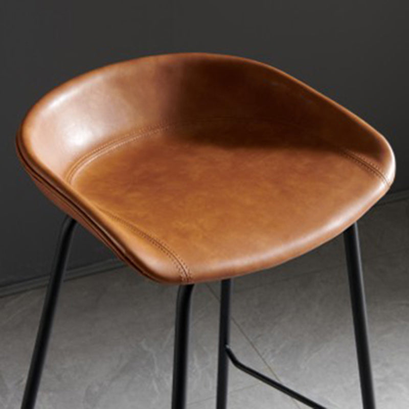 Faux Leather Armless Counter Stool Industrial Bristol Bucket Bar Chair Clearhalo 'Bar Furniture' 'Bar Stools' 'bar_stools' 'furn' 'furn_bar_stools' 'Furniture' 'Kitchen & Dining Furniture' 5790387