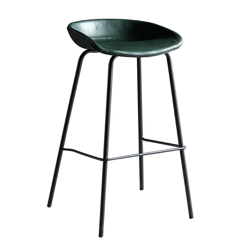 Faux Leather Armless Counter Stool Industrial Bristol Bucket Bar Chair Green 1 Piece Clearhalo 'Bar Furniture' 'Bar Stools' 'bar_stools' 'furn' 'furn_bar_stools' 'Furniture' 'Kitchen & Dining Furniture' 5790405