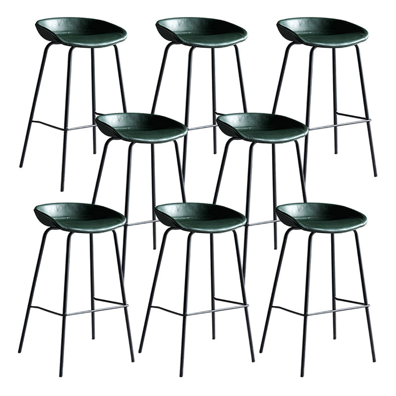 Faux Leather Armless Counter Stool Industrial Bristol Bucket Bar Chair Green 8 Piece Set Clearhalo 'Bar Furniture' 'Bar Stools' 'bar_stools' 'furn' 'furn_bar_stools' 'Furniture' 'Kitchen & Dining Furniture' 5790409
