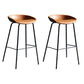 Faux Leather Armless Counter Stool Industrial Bristol Bucket Bar Chair Black-Brown 2 Piece Set Clearhalo 'Bar Furniture' 'Bar Stools' 'bar_stools' 'furn' 'furn_bar_stools' 'Furniture' 'Kitchen & Dining Furniture' 5790411