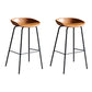 Faux Leather Armless Counter Stool Industrial Bristol Bucket Bar Chair Brown 2 Piece Set Clearhalo 'Bar Furniture' 'Bar Stools' 'bar_stools' 'furn' 'furn_bar_stools' 'Furniture' 'Kitchen & Dining Furniture' 5790415