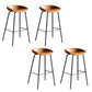 Faux Leather Armless Counter Stool Industrial Bristol Bucket Bar Chair Brown 4 Piece Set Clearhalo 'Bar Furniture' 'Bar Stools' 'bar_stools' 'furn' 'furn_bar_stools' 'Furniture' 'Kitchen & Dining Furniture' 5790416