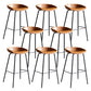 Faux Leather Armless Counter Stool Industrial Bristol Bucket Bar Chair Brown 8 Piece Set Clearhalo 'Bar Furniture' 'Bar Stools' 'bar_stools' 'furn' 'furn_bar_stools' 'Furniture' 'Kitchen & Dining Furniture' 5790418