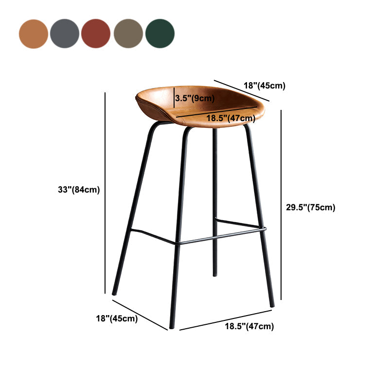 Faux Leather Armless Counter Stool Industrial Bristol Bucket Bar Chair Clearhalo 'Bar Furniture' 'Bar Stools' 'bar_stools' 'furn' 'furn_bar_stools' 'Furniture' 'Kitchen & Dining Furniture' 5790420