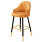Modern Restaurant Armed Stool Matte Finish Leather Bar Stool Orange 1 Piece Clearhalo 'Bar Furniture' 'Bar Stools' 'bar_stools' 'furn' 'furn_bar_stools' 'Furniture' 'Kitchen & Dining Furniture' 5790424