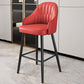 Modern Restaurant Armed Stool Matte Finish Leather Bar Stool Red 1 Piece Clearhalo 'Bar Furniture' 'Bar Stools' 'bar_stools' 'furn' 'furn_bar_stools' 'Furniture' 'Kitchen & Dining Furniture' 5790425