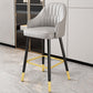 Modern Restaurant Armed Stool Matte Finish Leather Bar Stool Grey 1 Piece Clearhalo 'Bar Furniture' 'Bar Stools' 'bar_stools' 'furn' 'furn_bar_stools' 'Furniture' 'Kitchen & Dining Furniture' 5790428