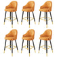 Modern Restaurant Armed Stool Matte Finish Leather Bar Stool Orange 6 Piece Set Clearhalo 'Bar Furniture' 'Bar Stools' 'bar_stools' 'furn' 'furn_bar_stools' 'Furniture' 'Kitchen & Dining Furniture' 5790429