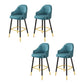 Modern Restaurant Armed Stool Matte Finish Leather Bar Stool Royal Blue 4 Piece Set Clearhalo 'Bar Furniture' 'Bar Stools' 'bar_stools' 'furn' 'furn_bar_stools' 'Furniture' 'Kitchen & Dining Furniture' 5790437