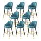 Modern Restaurant Armed Stool Matte Finish Leather Bar Stool Royal Blue 8 Piece Set Clearhalo 'Bar Furniture' 'Bar Stools' 'bar_stools' 'furn' 'furn_bar_stools' 'Furniture' 'Kitchen & Dining Furniture' 5790441