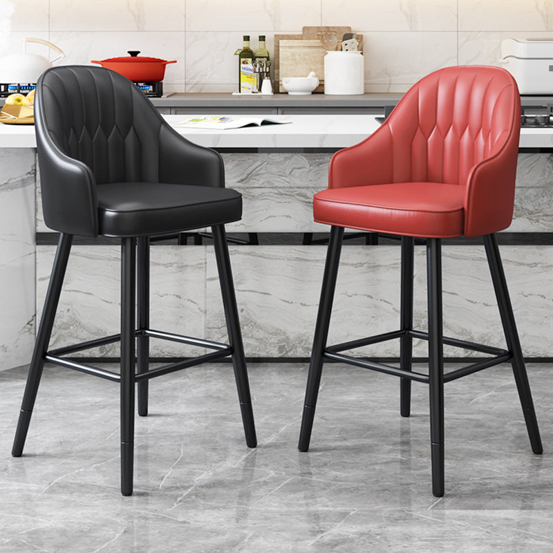 Modern Restaurant Armed Stool Matte Finish Leather Bar Stool Clearhalo 'Bar Furniture' 'Bar Stools' 'bar_stools' 'furn' 'furn_bar_stools' 'Furniture' 'Kitchen & Dining Furniture' 5790442