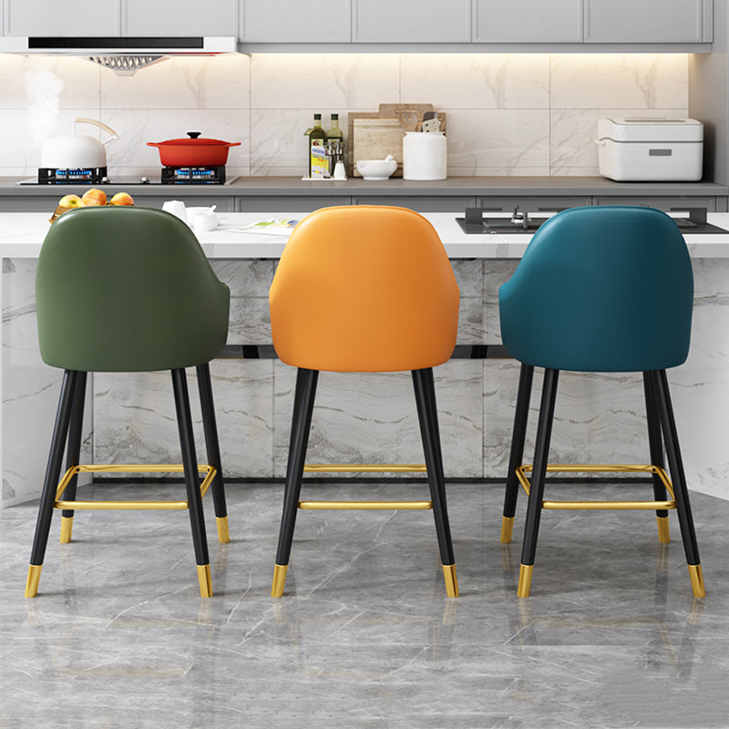 Modern Restaurant Armed Stool Matte Finish Leather Bar Stool Clearhalo 'Bar Furniture' 'Bar Stools' 'bar_stools' 'furn' 'furn_bar_stools' 'Furniture' 'Kitchen & Dining Furniture' 5790443