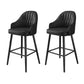 Modern Restaurant Armed Stool Matte Finish Leather Bar Stool Black 2 Piece Set Clearhalo 'Bar Furniture' 'Bar Stools' 'bar_stools' 'furn' 'furn_bar_stools' 'Furniture' 'Kitchen & Dining Furniture' 5790444