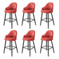 Modern Restaurant Armed Stool Matte Finish Leather Bar Stool Red 6 Piece Set Clearhalo 'Bar Furniture' 'Bar Stools' 'bar_stools' 'furn' 'furn_bar_stools' 'Furniture' 'Kitchen & Dining Furniture' 5790454