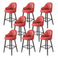 Modern Restaurant Armed Stool Matte Finish Leather Bar Stool Red 8 Piece Set Clearhalo 'Bar Furniture' 'Bar Stools' 'bar_stools' 'furn' 'furn_bar_stools' 'Furniture' 'Kitchen & Dining Furniture' 5790455