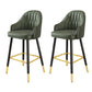 Modern Restaurant Armed Stool Matte Finish Leather Bar Stool Army Green 2 Piece Set Clearhalo 'Bar Furniture' 'Bar Stools' 'bar_stools' 'furn' 'furn_bar_stools' 'Furniture' 'Kitchen & Dining Furniture' 5790457