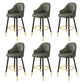 Modern Restaurant Armed Stool Matte Finish Leather Bar Stool Army Green 6 Piece Set Clearhalo 'Bar Furniture' 'Bar Stools' 'bar_stools' 'furn' 'furn_bar_stools' 'Furniture' 'Kitchen & Dining Furniture' 5790459