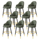 Modern Restaurant Armed Stool Matte Finish Leather Bar Stool Army Green 8 Piece Set Clearhalo 'Bar Furniture' 'Bar Stools' 'bar_stools' 'furn' 'furn_bar_stools' 'Furniture' 'Kitchen & Dining Furniture' 5790460