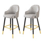 Modern Restaurant Armed Stool Matte Finish Leather Bar Stool Grey 2 Piece Set Clearhalo 'Bar Furniture' 'Bar Stools' 'bar_stools' 'furn' 'furn_bar_stools' 'Furniture' 'Kitchen & Dining Furniture' 5790461