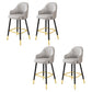 Modern Restaurant Armed Stool Matte Finish Leather Bar Stool Grey 4 Piece Set Clearhalo 'Bar Furniture' 'Bar Stools' 'bar_stools' 'furn' 'furn_bar_stools' 'Furniture' 'Kitchen & Dining Furniture' 5790462