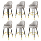 Modern Restaurant Armed Stool Matte Finish Leather Bar Stool Grey 6 Piece Set Clearhalo 'Bar Furniture' 'Bar Stools' 'bar_stools' 'furn' 'furn_bar_stools' 'Furniture' 'Kitchen & Dining Furniture' 5790463